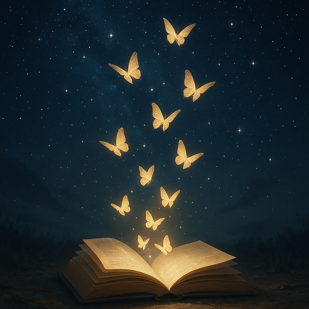 20250714_2228_Magical Book Butterflies_simple_compose_01k061zc93ejhb31tnvbw2pchz